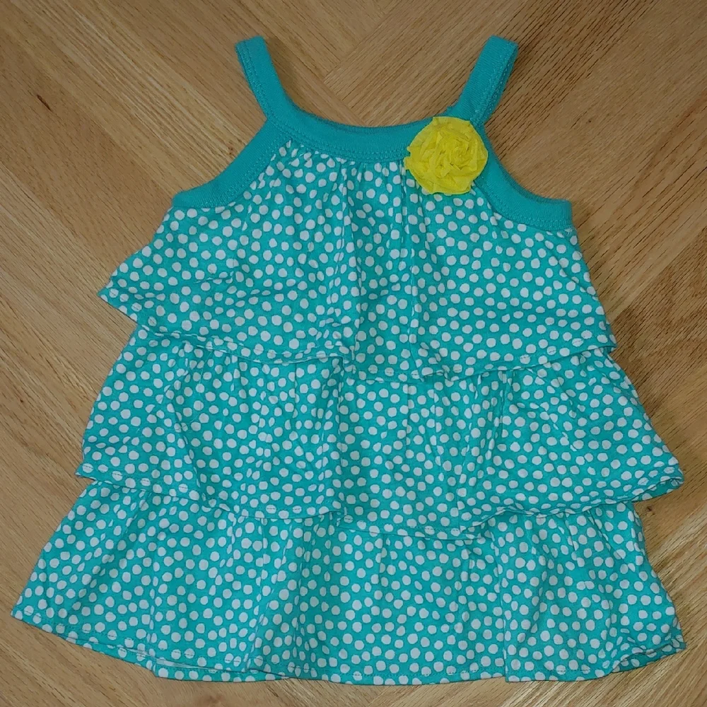 Carter's Blue and White Tank Top Dress w/ Diaper Cover / Elastic Fit